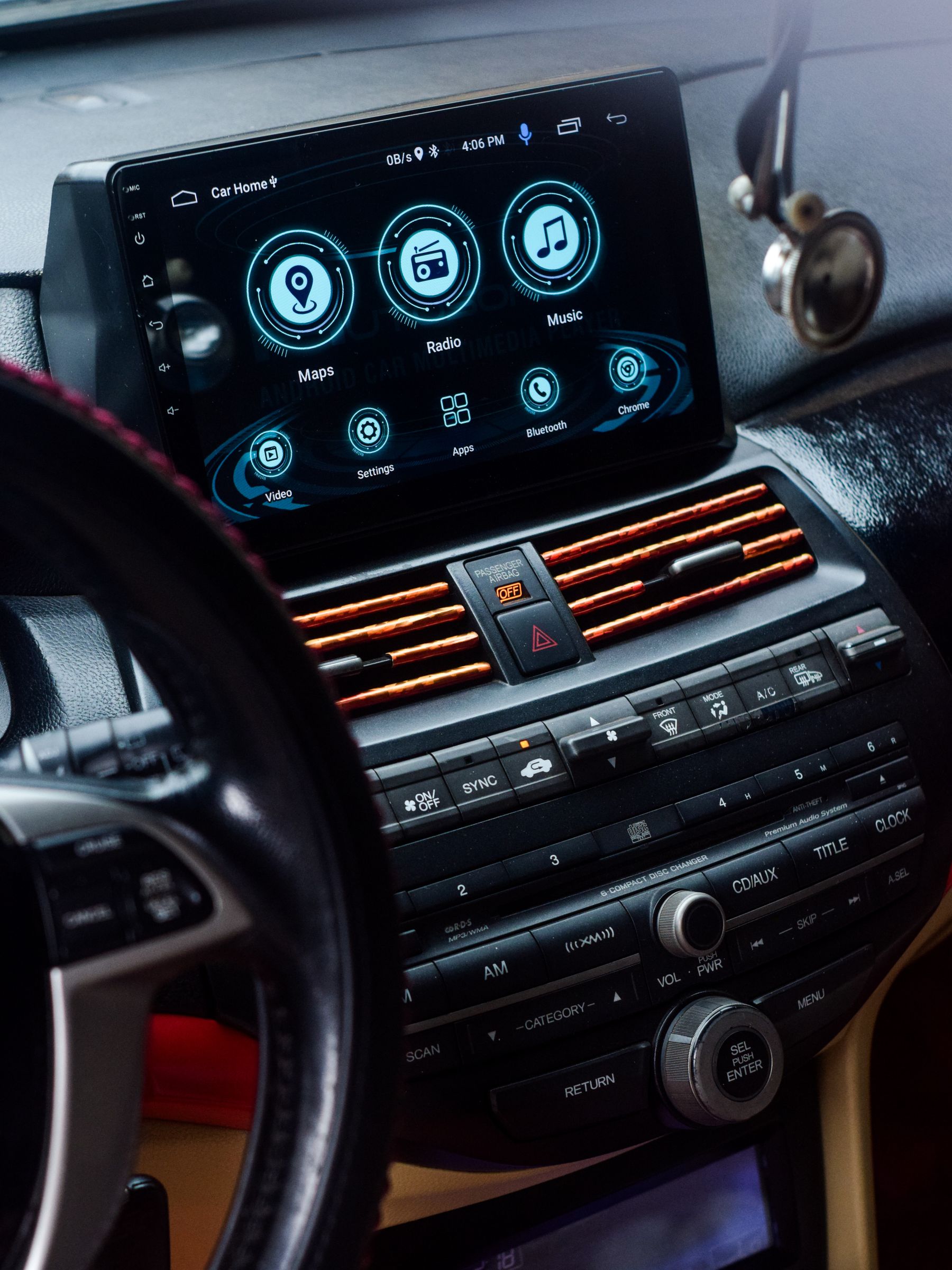 Connected digital display inside a modern vehicle